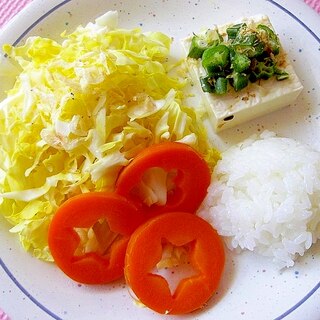 オクラ塩豆腐のダイエットワンプレート